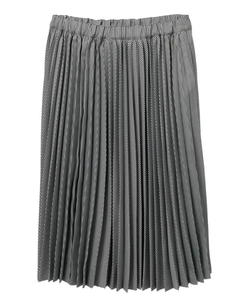 Comme des Garçons Midirock mit Hahnentrittmuster - Schwarz Schwarz