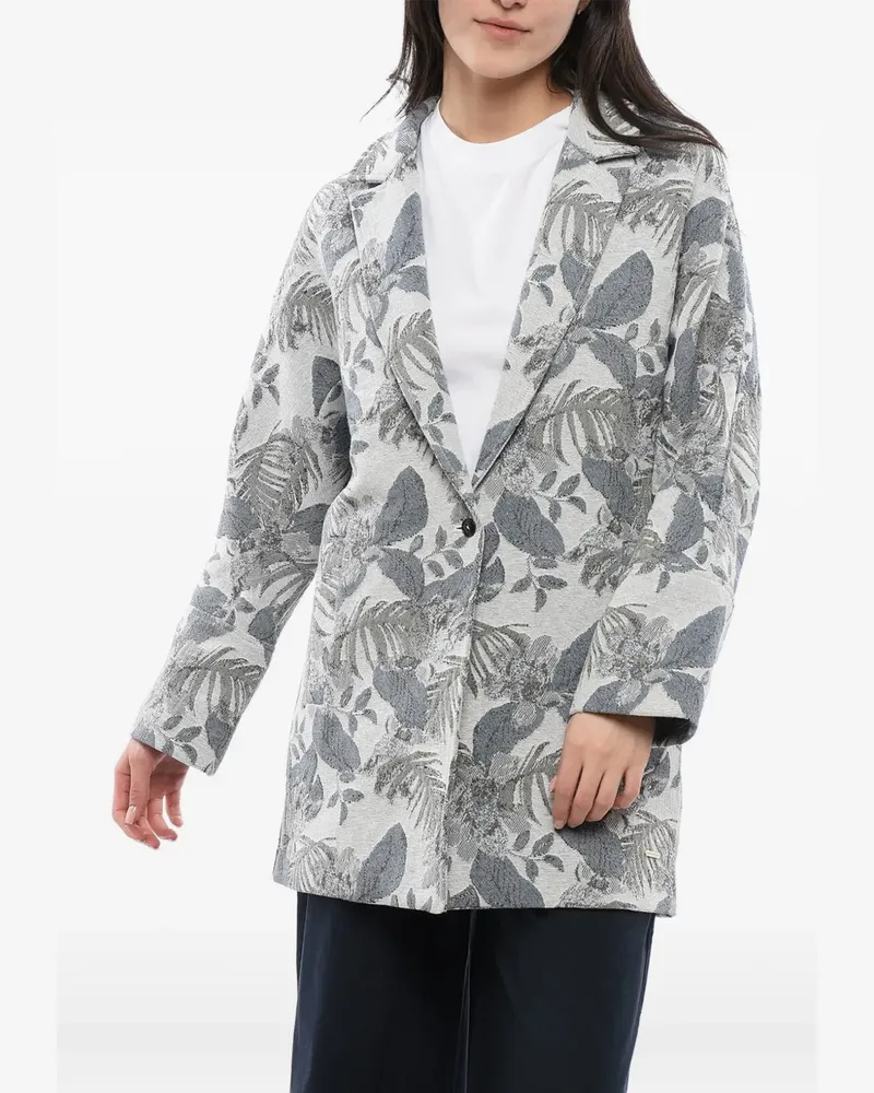 Woolrich floral-print jacquard coat - Grau Grau