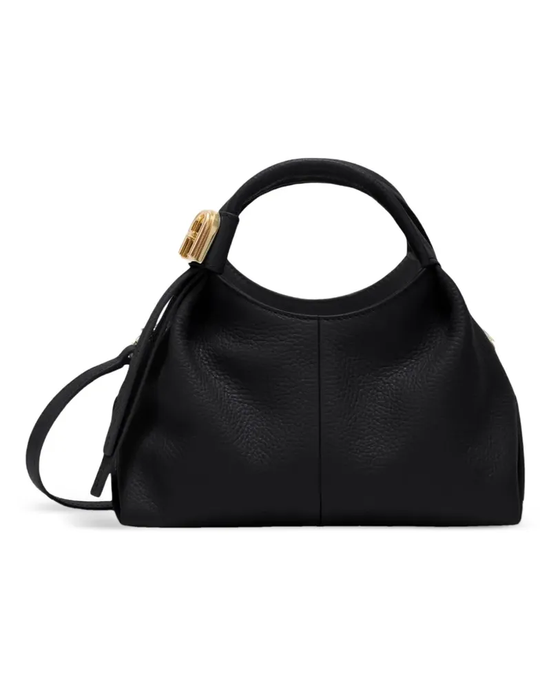Furla small Planeta leather tote bag - Schwarz Schwarz