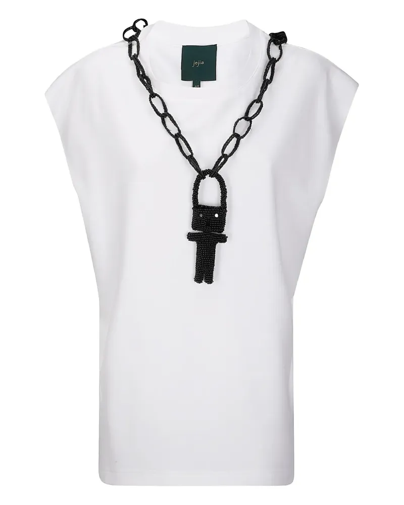 Jejia Tea T-Shirt mit Roboterkette - Weiß Weiß