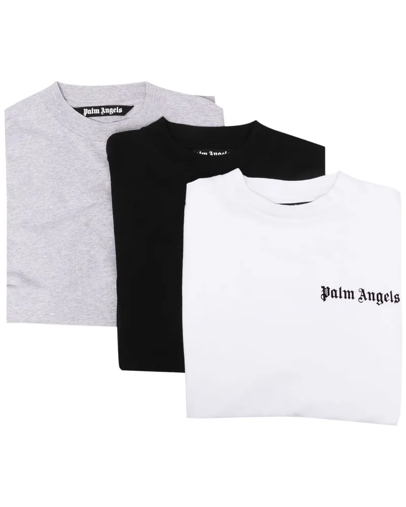 Palm Angels Set aus drei T-Shirts mit Logo-Print - Weiß Weiß