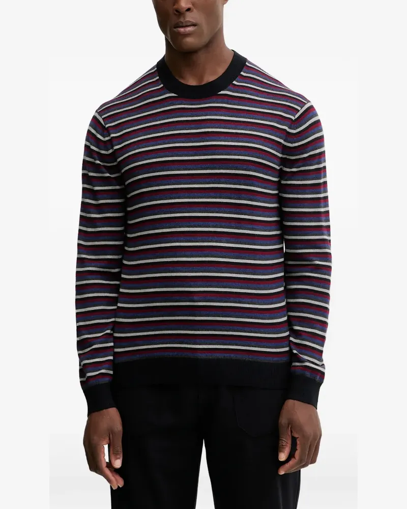 Armani Exchange striped-pattern round-neck sweater - Blau Blau