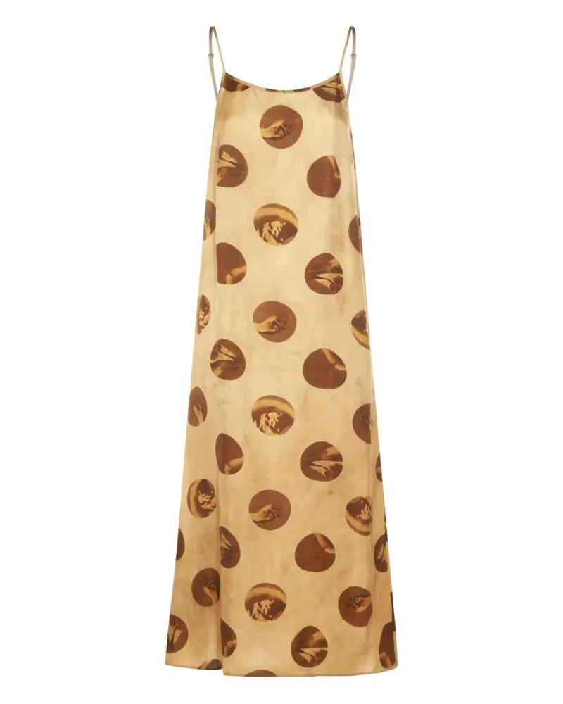 Uma Wang Midikleid mit Spaghettiträgern - Nude Nude