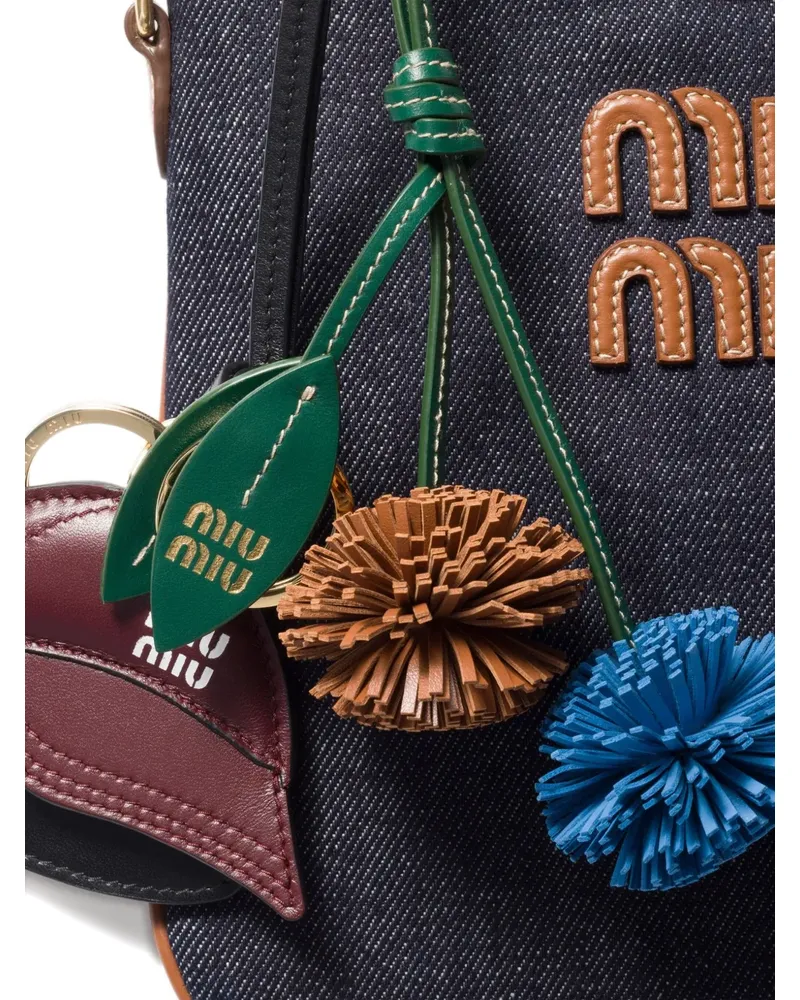 Miu Miu Schlüsselanhänger mit Blattdetail - Grün Grün