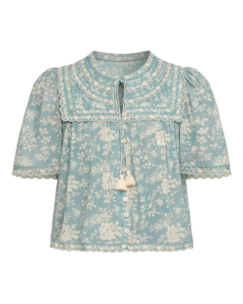 Sea floral lace top - Blau Blau