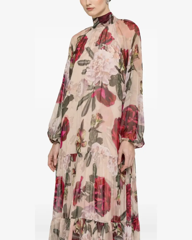 NISSA floral-print maxi dress - Nude Nude