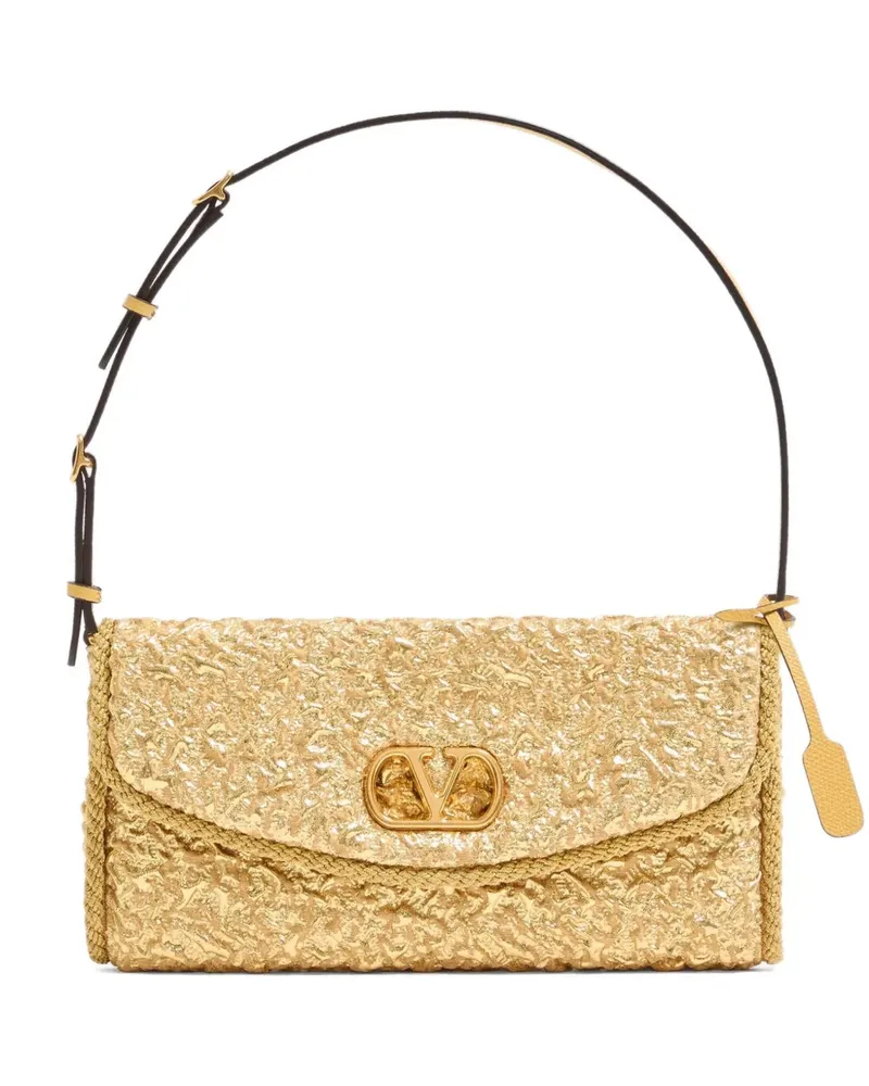 Valentino Garavani small DeVain jacquard shoulder bag - Gold Gold