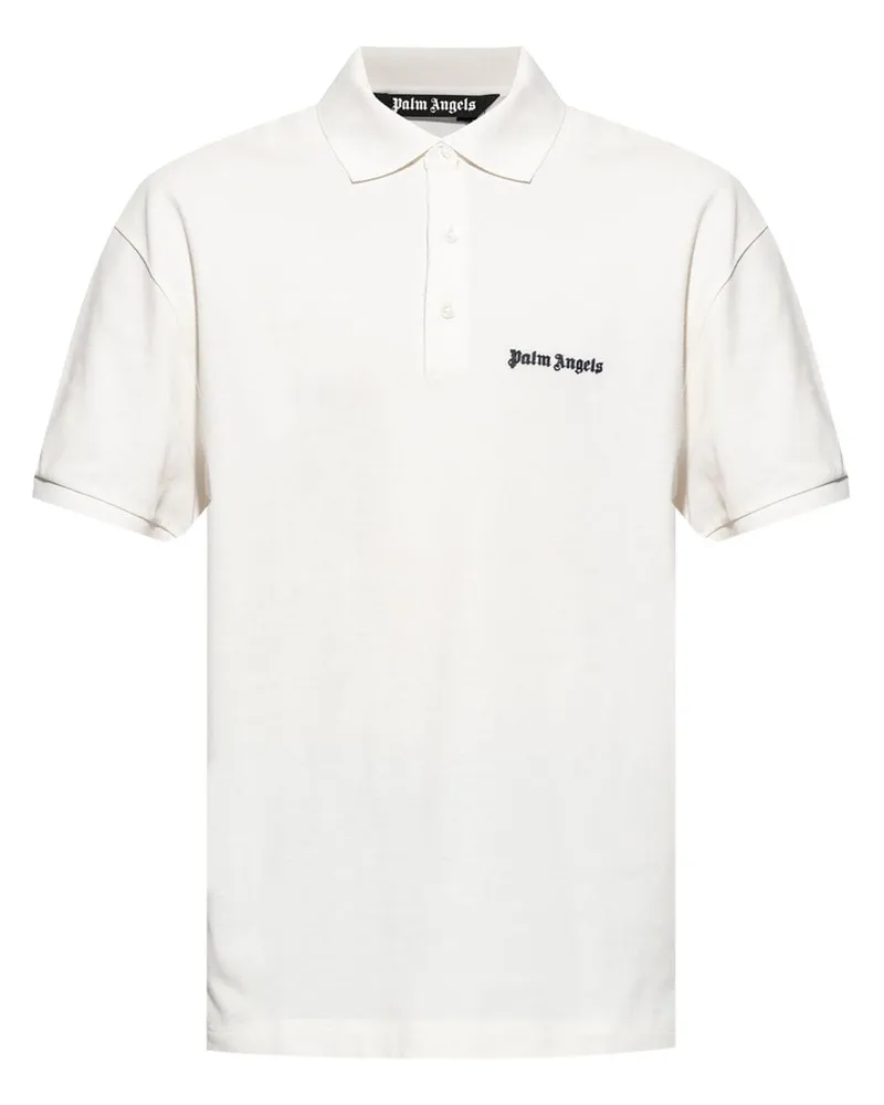 Palm Angels Poloshirt mit Logo-Stickerei Weiß