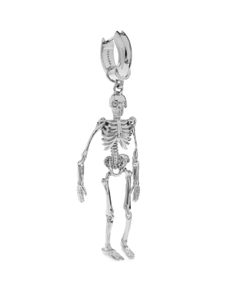 Alexander McQueen skeleton-pendant hoop earrings - Silber Silber