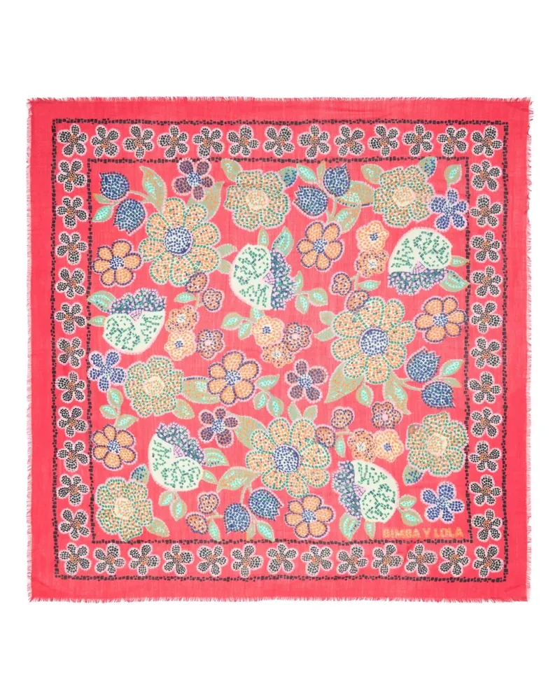 BIMBA Y LOLA Schal mit Mosaikblumen - Rot Rot