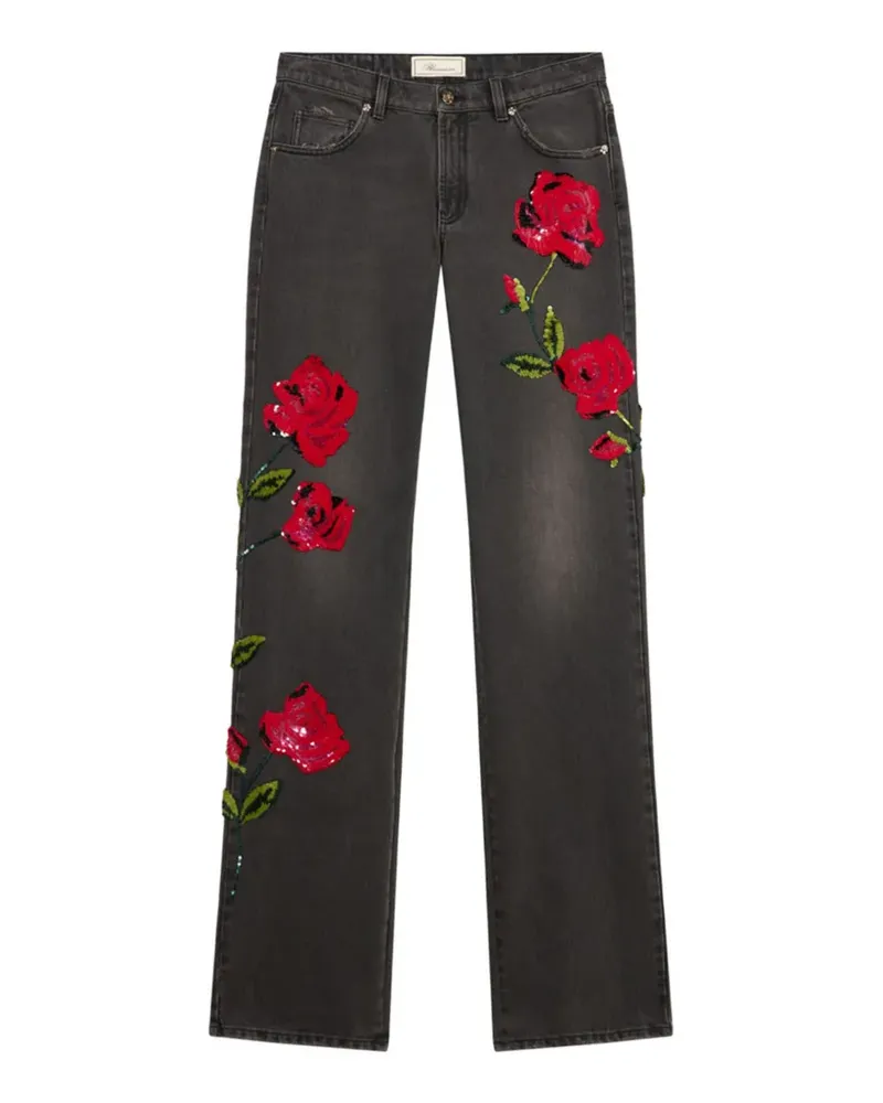 Blumarine Wide-Leg-Jeans mit Pailletten - Grau Grau