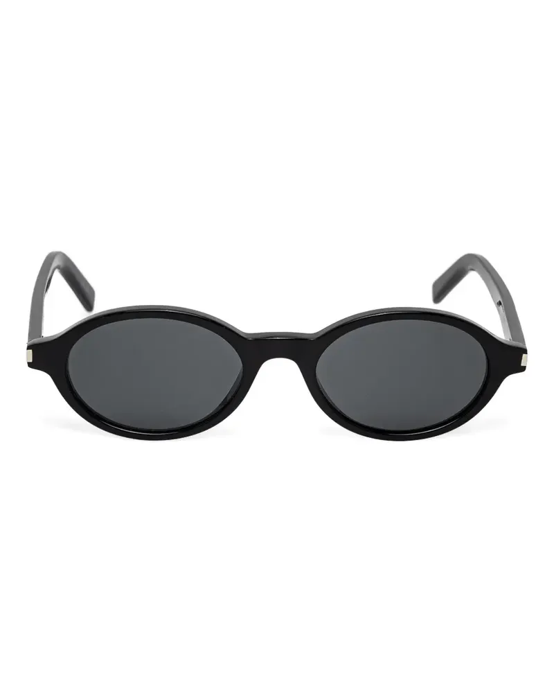 Saint Laurent Sonnenbrille mit ovalem Gestell - Schwarz Schwarz