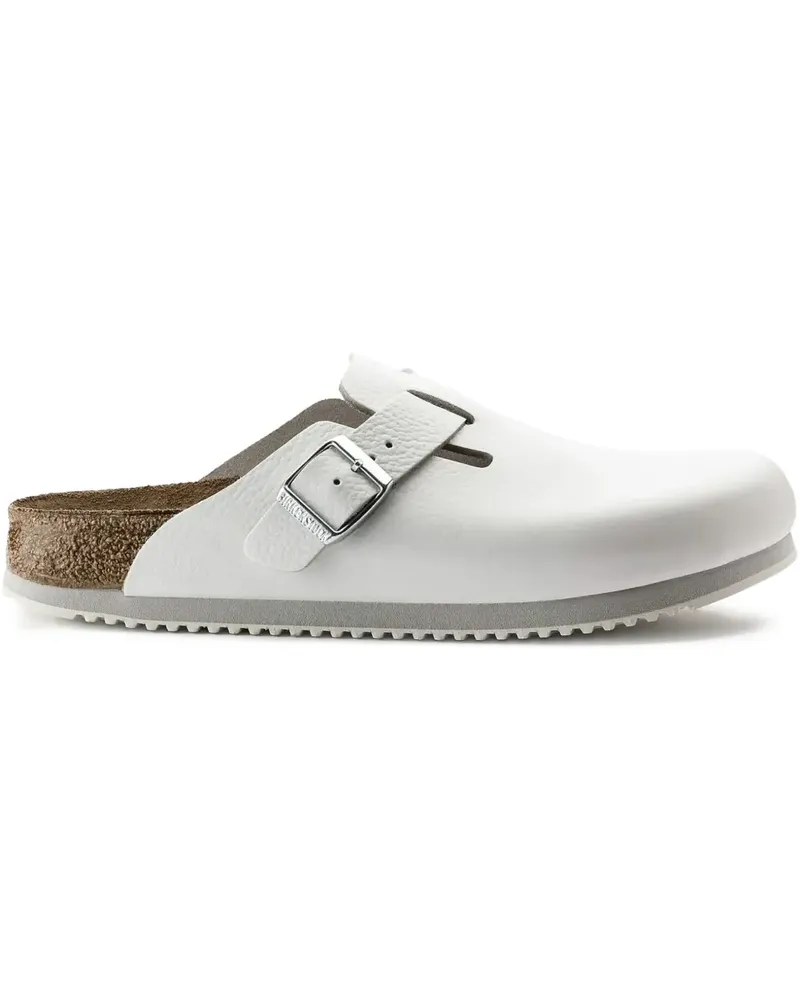 Birkenstock Boston Super Grip Pantoletten - Weiß Weiß