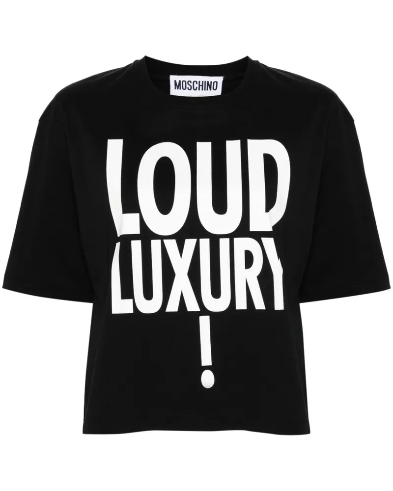 Moschino T-Shirt mit Slogan-Print Schwarz