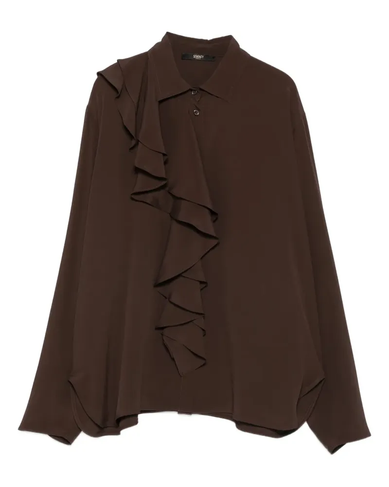 Seventy Top mit Rüschen - Braun Braun
