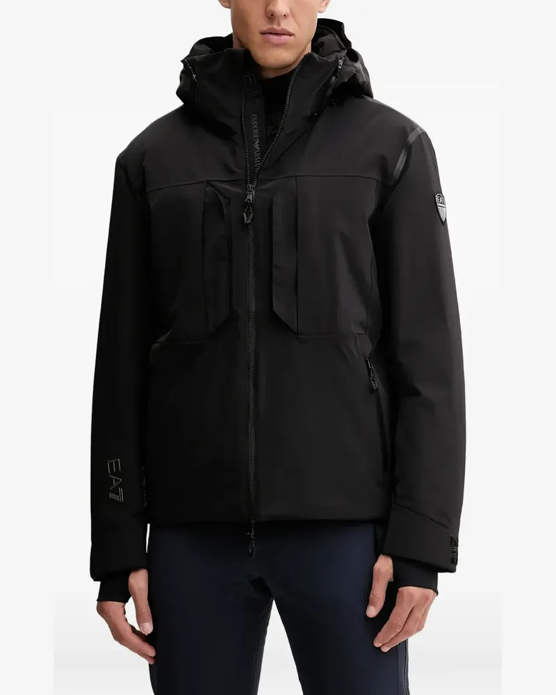 EA7 Skijacke mit Kapuze - Schwarz Schwarz