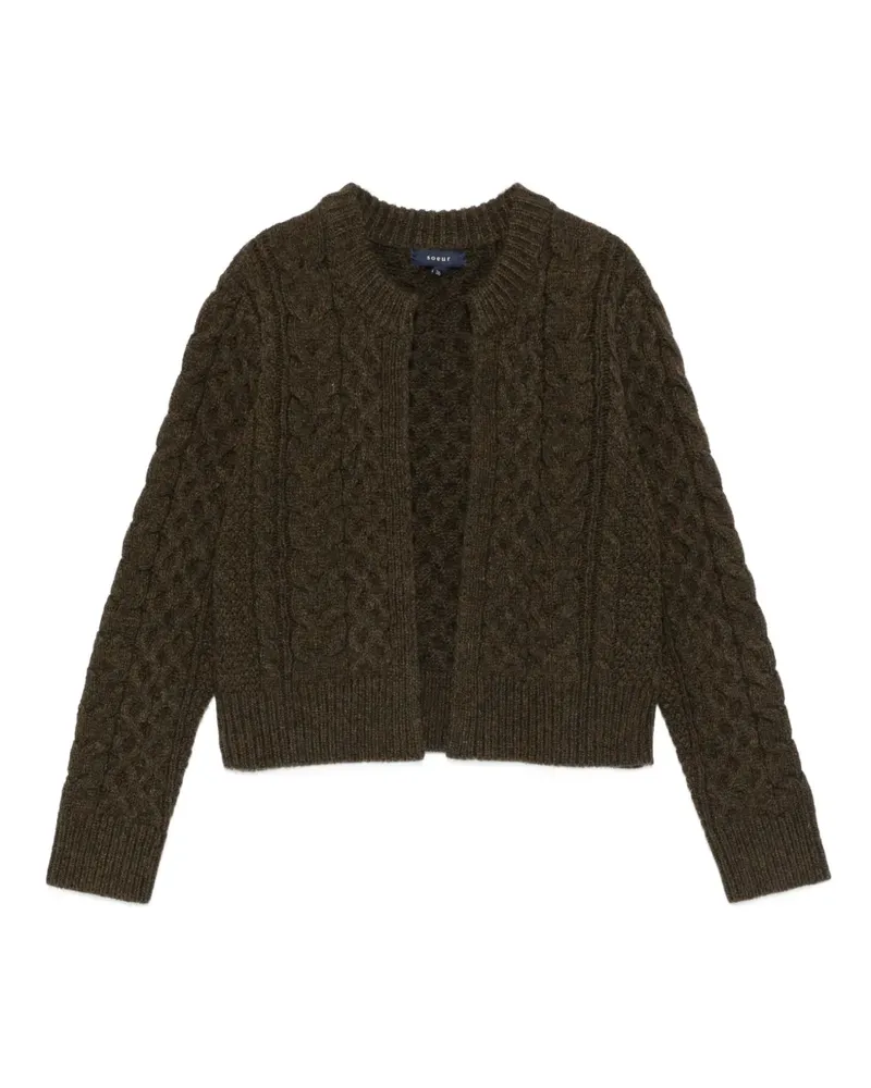 Soeur Cardigan mit Zopfmuster - Grün Grün