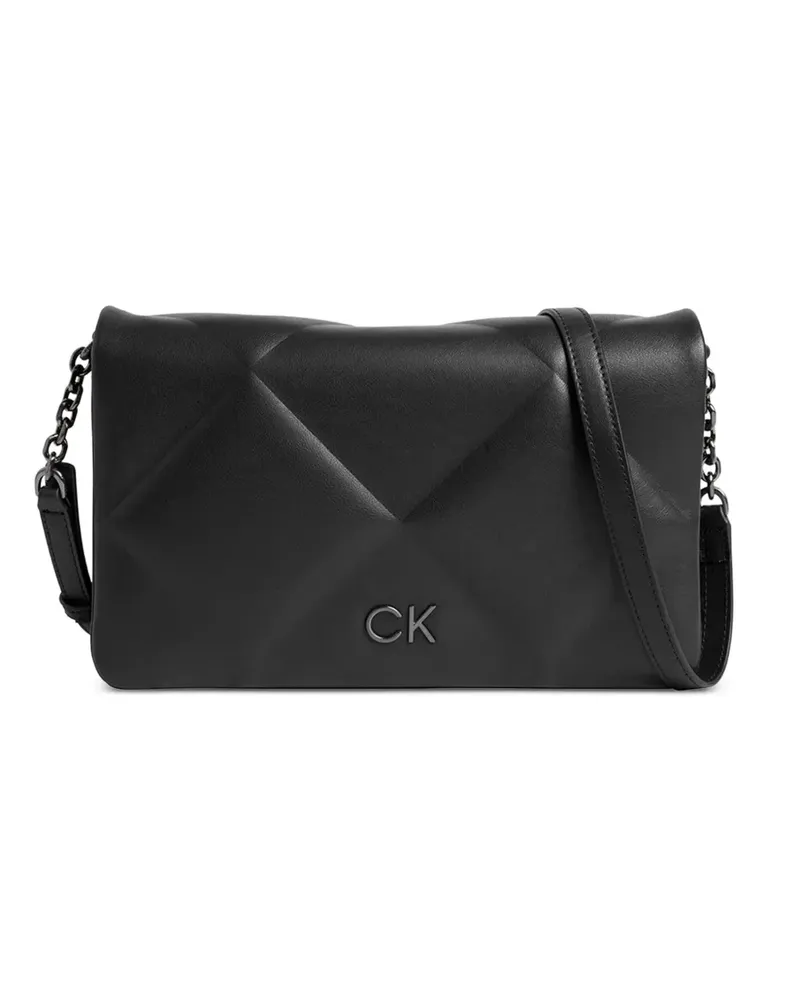 Calvin Klein quilted logo-embroidered crossbody bag - Schwarz Schwarz