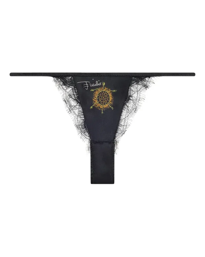 Emilio Pucci Tanga aus Seidensatin - Schwarz Schwarz