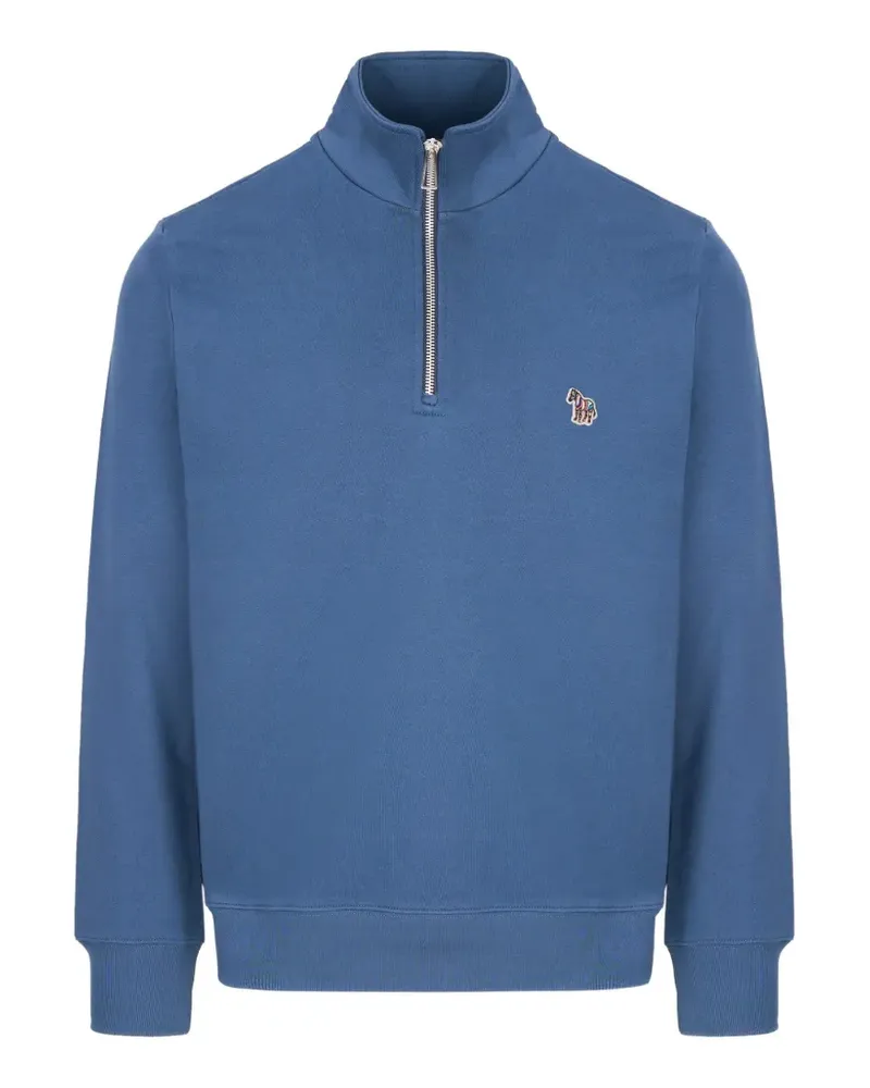 Paul Smith Zebra-patch half-zip sweatshirt - Blau Blau