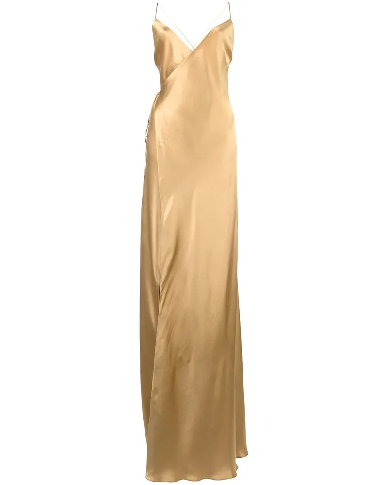 mason by michelle mason Gewickeltes Abendkleid Gold