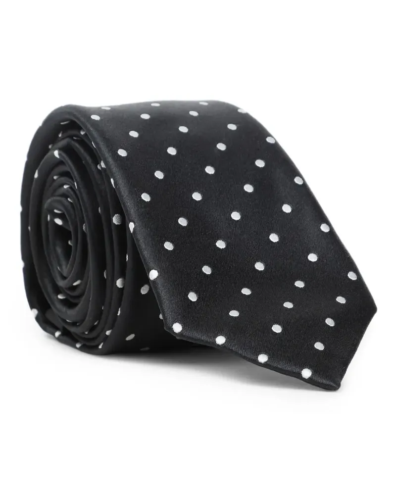 Tom Ford Seidenkrawatte mit Polka Dots - Schwarz Schwarz