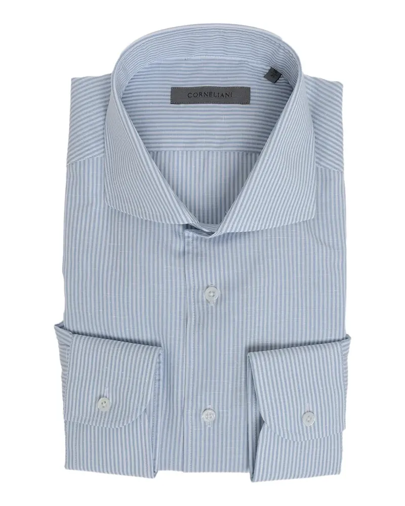 Corneliani Gestreiftes Hemd - Blau Blau