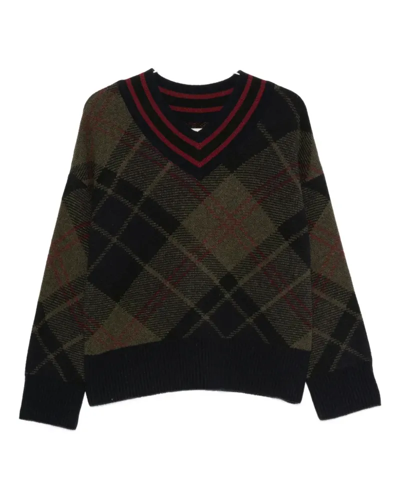 Barbour argyle-knit V-neck sweater - Schwarz Schwarz