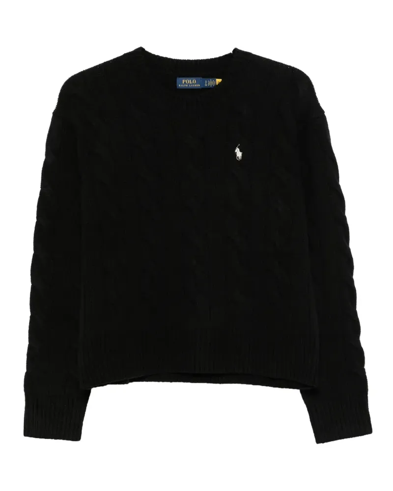 Ralph Lauren cable-knit embroidered-logo sweater - Schwarz Schwarz