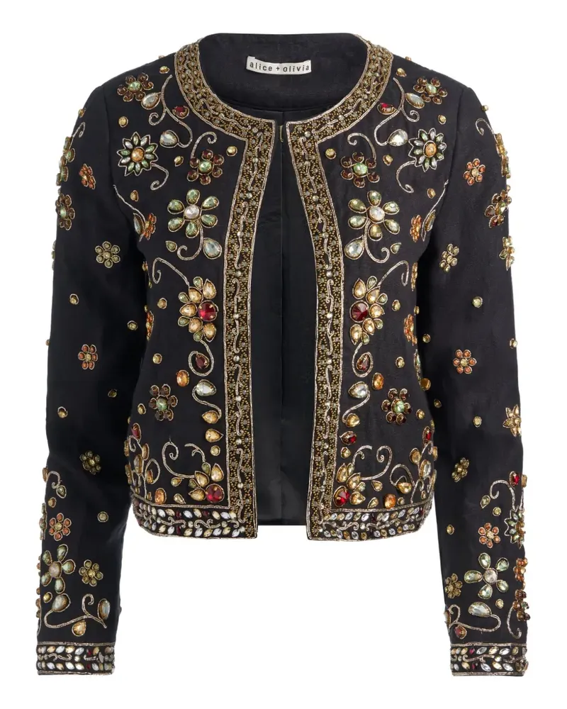 Alice + Olivia crystal-embellished embroidered jacket - Schwarz Schwarz