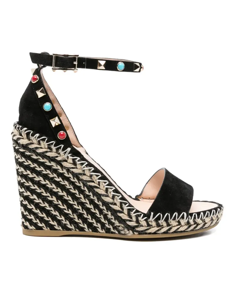 Valentino Garavani Espadrilles mit Nietenriemen - Schwarz Schwarz