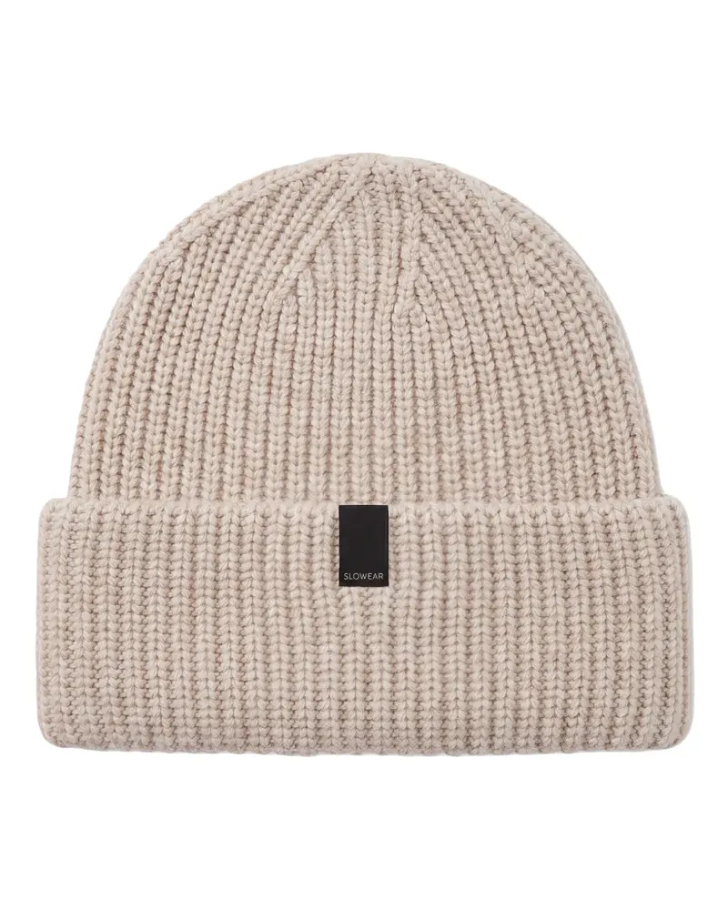 Slowear Gerippte Beanie - Nude Nude