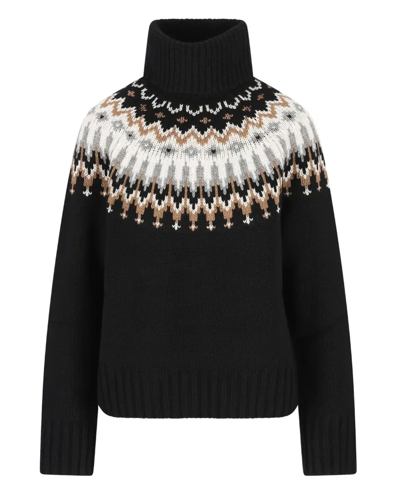 Bogner Gemusterter Rollkragenpullover - Schwarz Schwarz