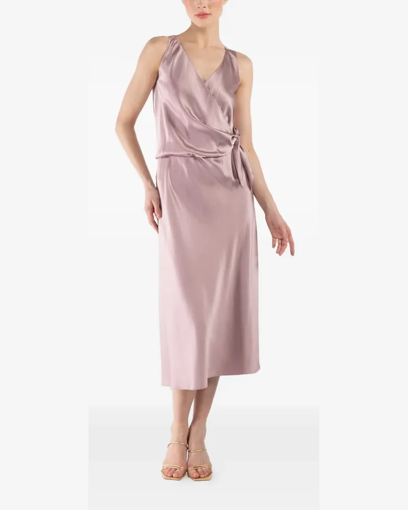 Peter Cohen Sketch tie V-neck midi dress - Rosa Rosa