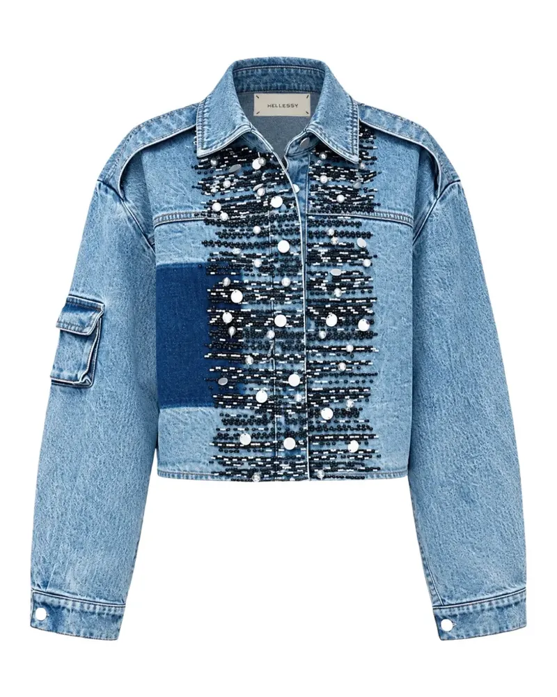 Hellessy Trey bead-embellished denim jacket - Blau Blau