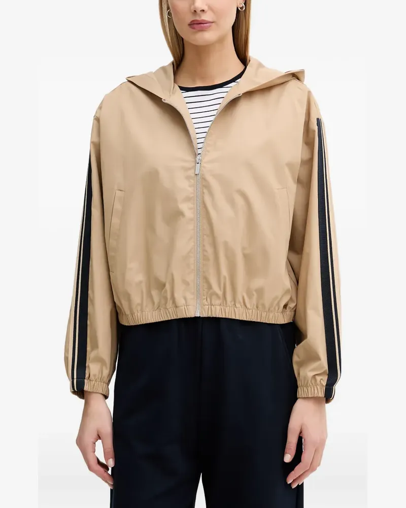 Benetton side-stripe hooded bomber jacket - Nude Nude