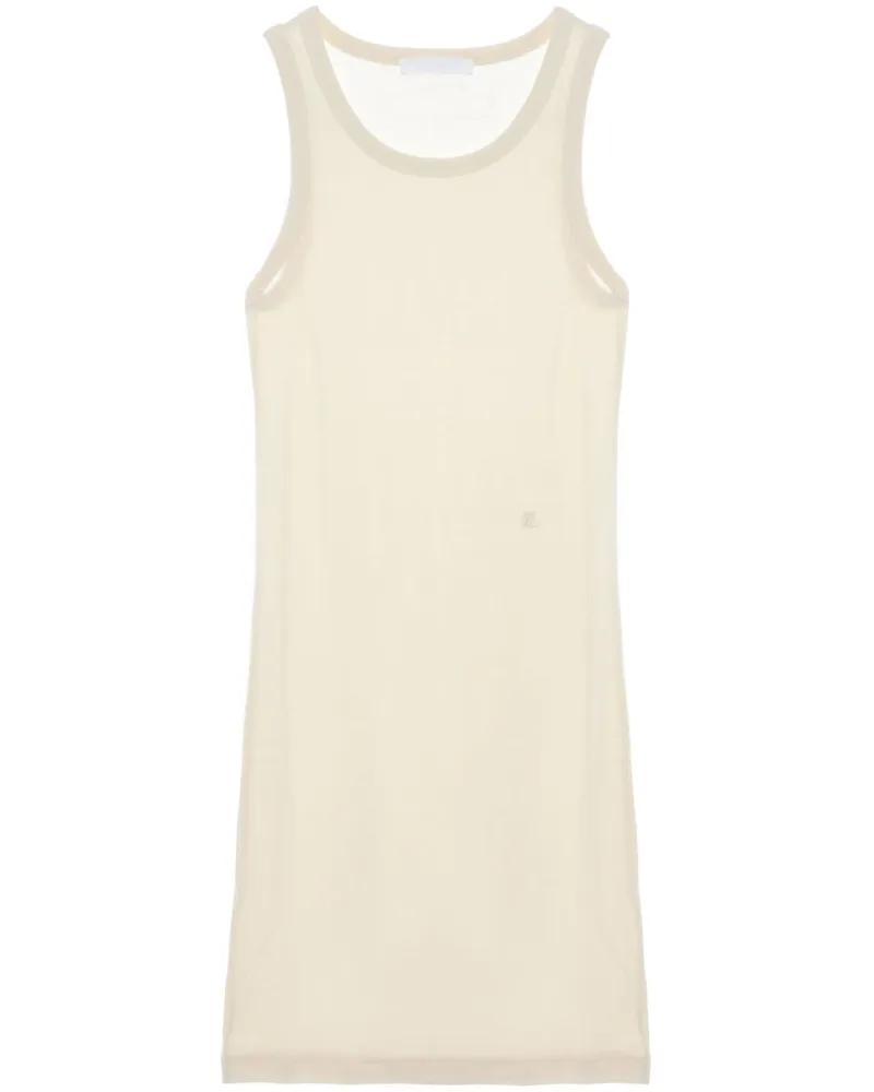 Helmut Lang Fein geripptes Minikleid - Nude Nude
