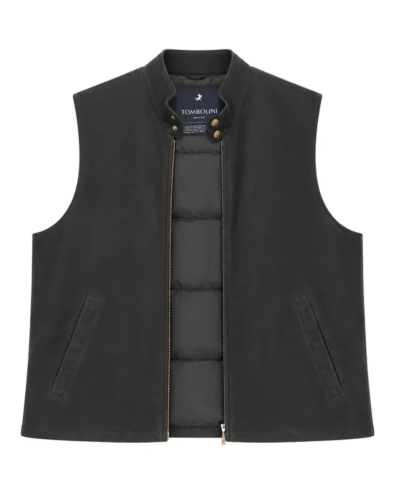 Tombolini suede high-neck gilet - Blau Blau