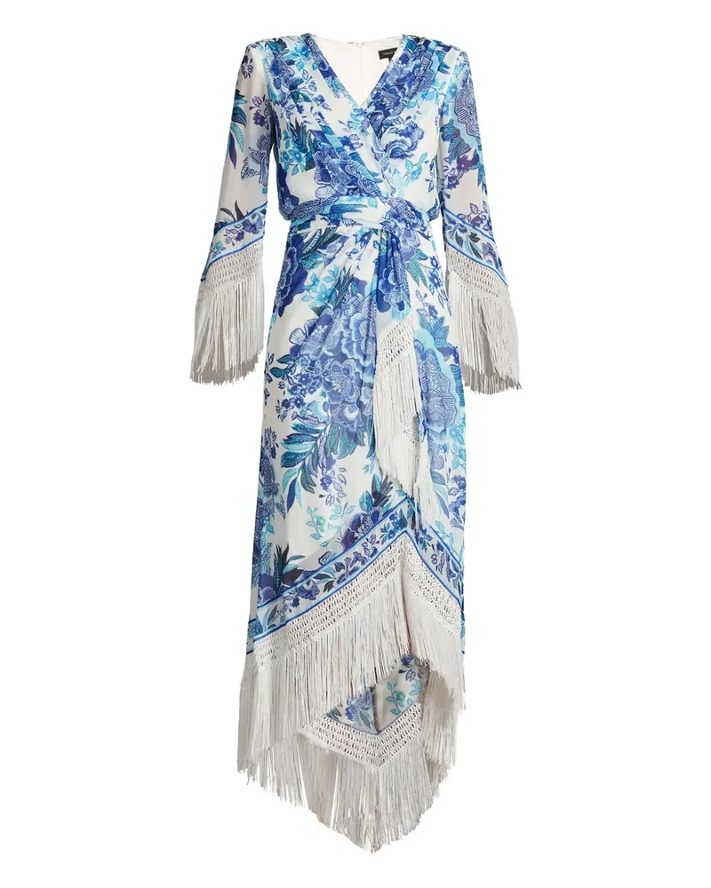 Tadashi Shoji Wickelkleid mit Blumen-Print - Blau Blau