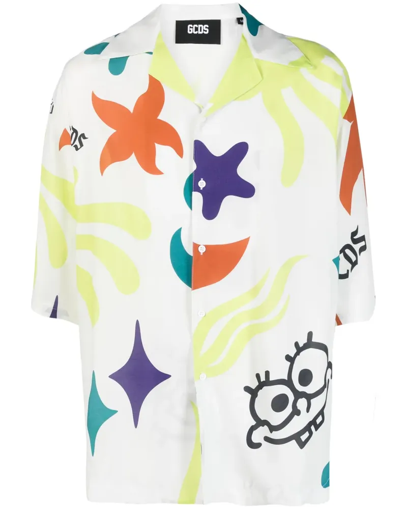 GCDS Hemd mit grafischem Print - Weiß Weiß