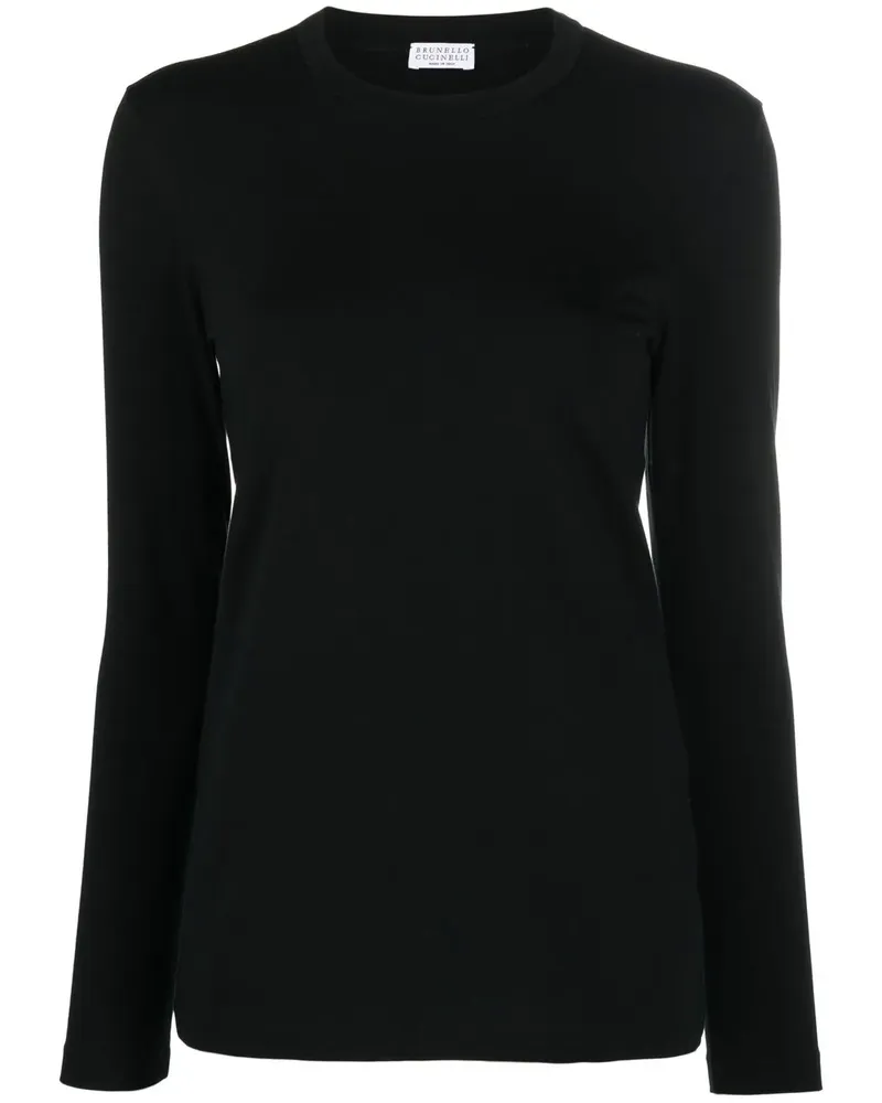 Brunello Cucinelli Klassisches Langarmshirt - Schwarz Schwarz