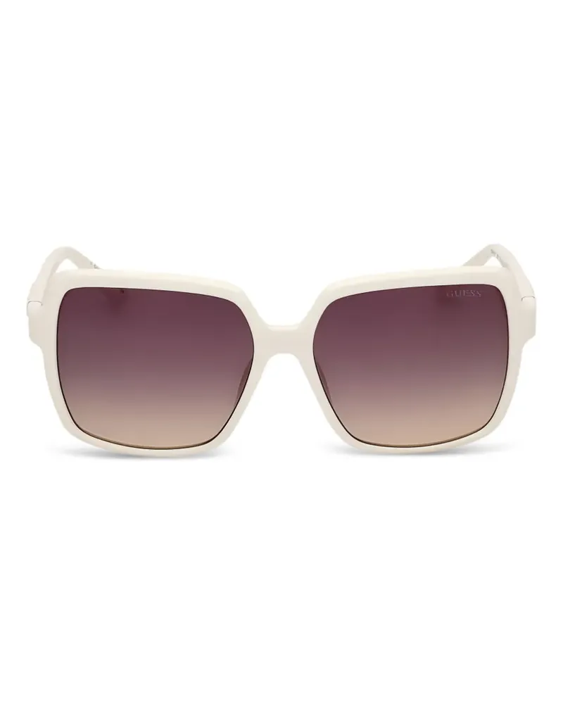 Guess Eckige Brille mit Logo-Detail - Weiß Weiß