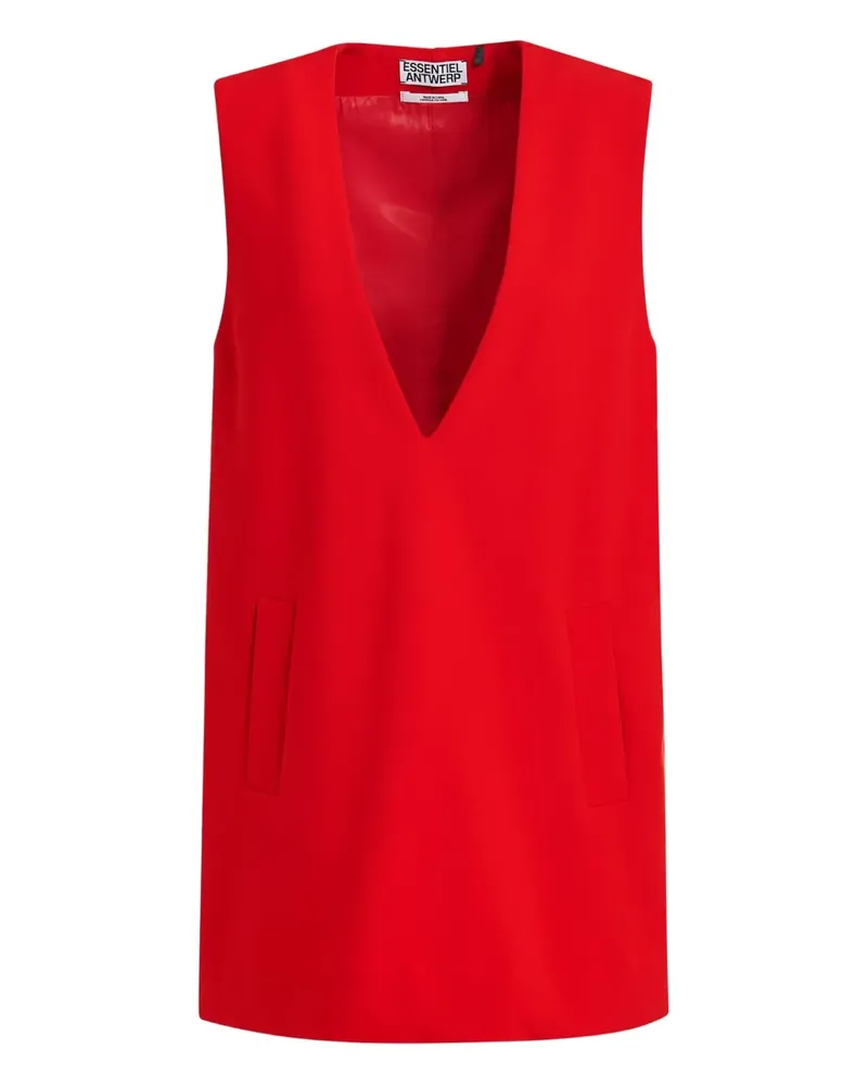 Essentiel Minikleid mit V-Ausschnitt - Rot Rot