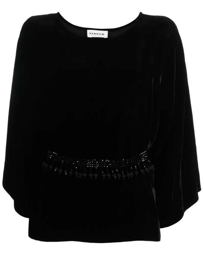 P.A.R.O.S.H. P.A.R.O H. Bluse mit Gürtel - Schwarz Schwarz