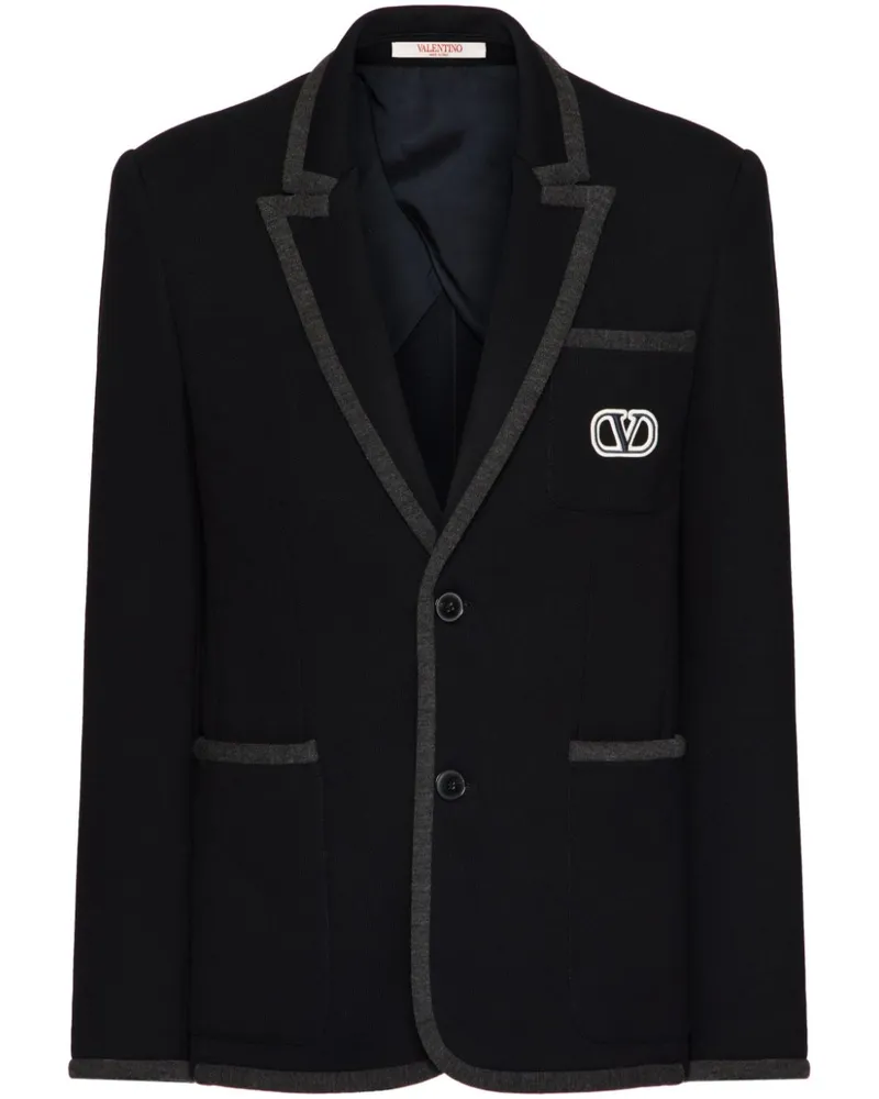 Valentino Garavani Einreihiges Sakko mit VLogo Signature - Schwarz Schwarz
