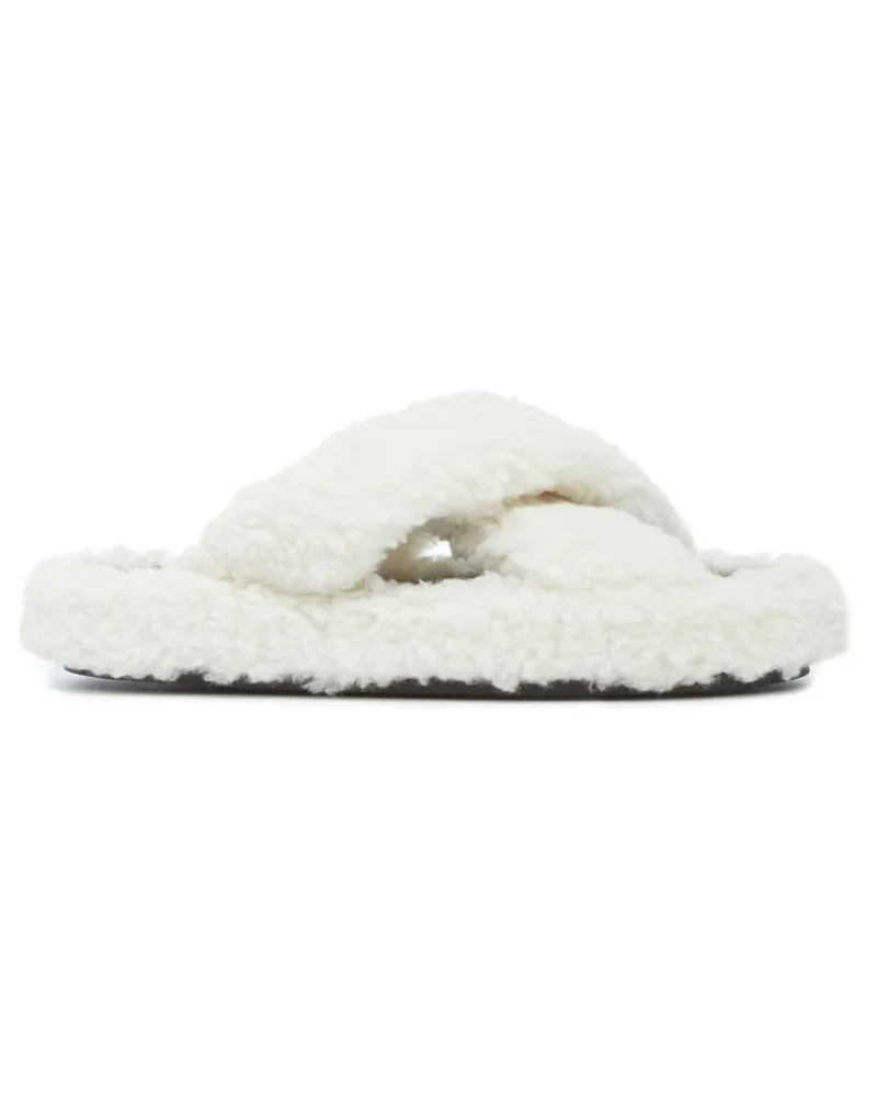 APPARIS Slipper aus Faux Shearling Weiß