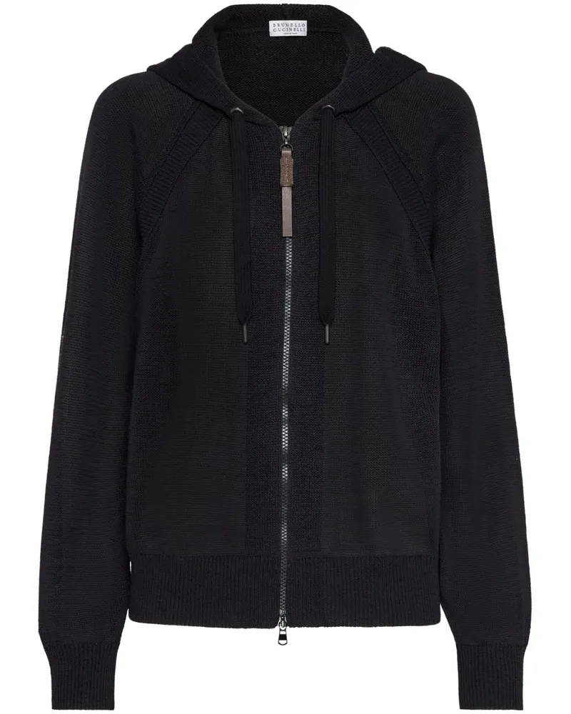 Brunello Cucinelli Cardigan mit Kapuze - Schwarz Schwarz