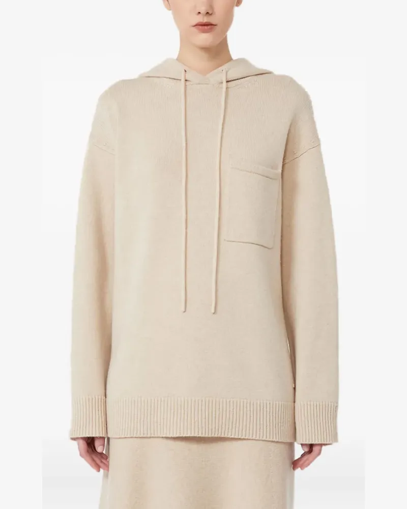 Max Mara Kapuzenpullover mit Tasche - Nude Nude
