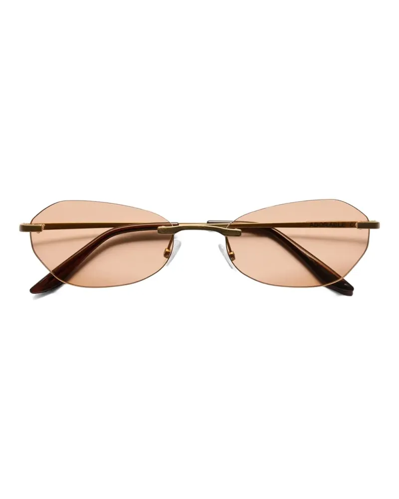 Our Legacy Adorable rimless geometric-frame sunglasses - Gold Gold