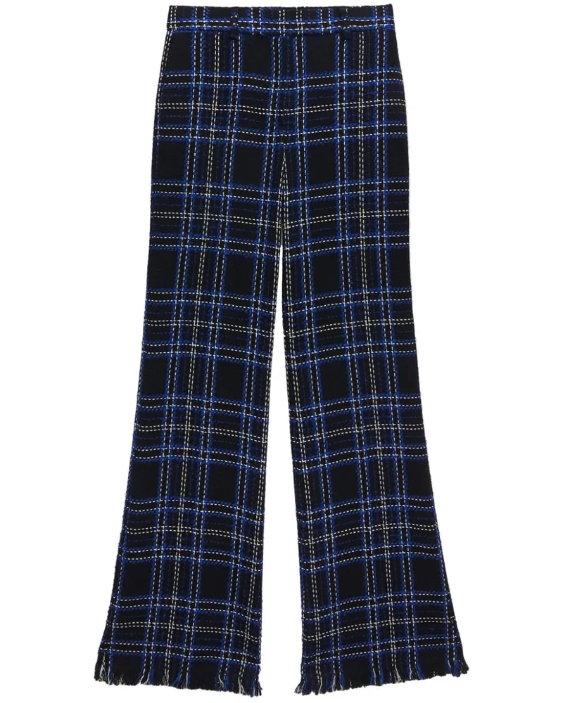 MSGM Hose mit kariertem Einsatz - Schwarz Schwarz